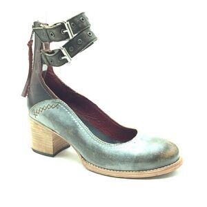 Free Bird Leather Buckle Block Heels Size: 11